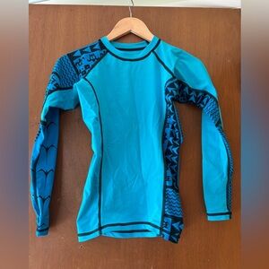 Hawaiian print made in USA rash guard upf spf surf shirt